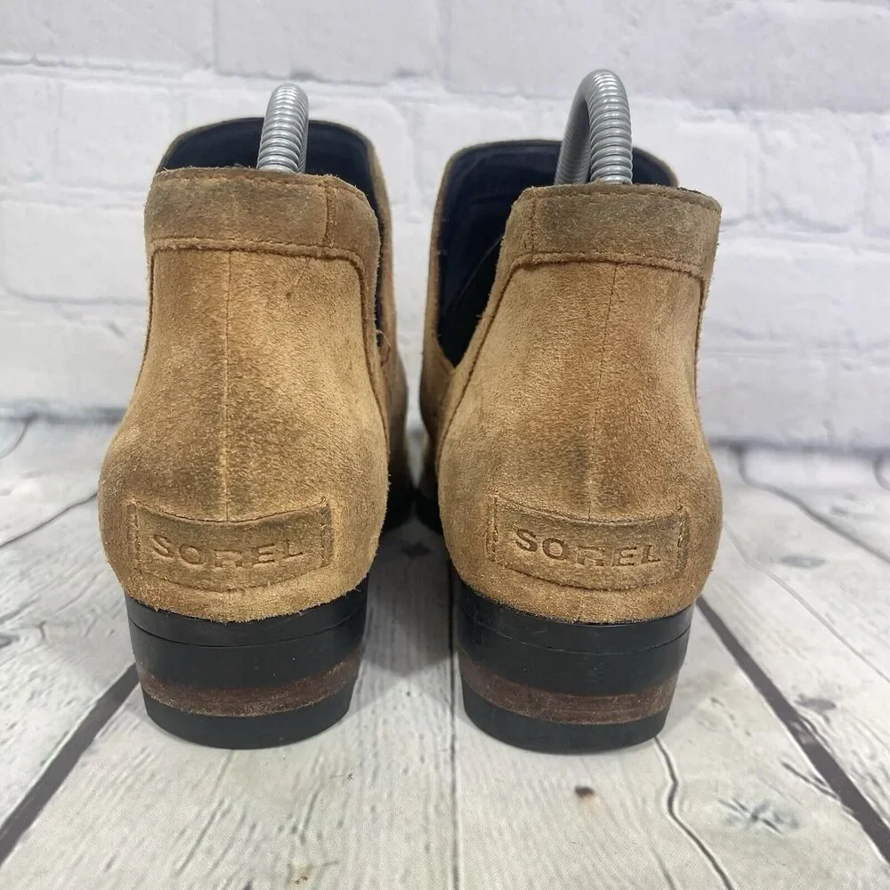 Sorel Ankle Booties Women Size 10 Lolla Brown Suede Leather Waterproof Cut Out - Picture 5 of 13